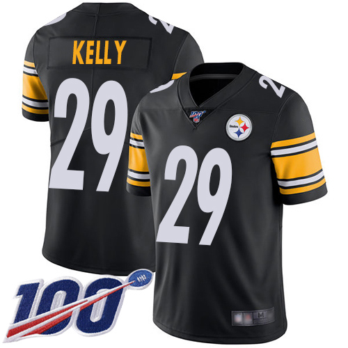 Youth Pittsburgh Steelers Football #29 Limited Black Kam Kelly Home 100th Season Vapor Untouchable Nike NFL Jersey->women nfl jersey->Women Jersey